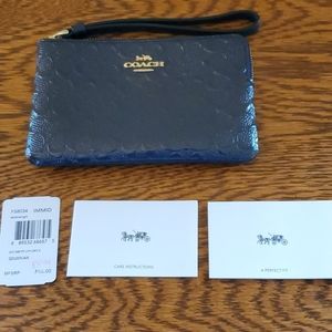 Coach Corner Zip Wristlet